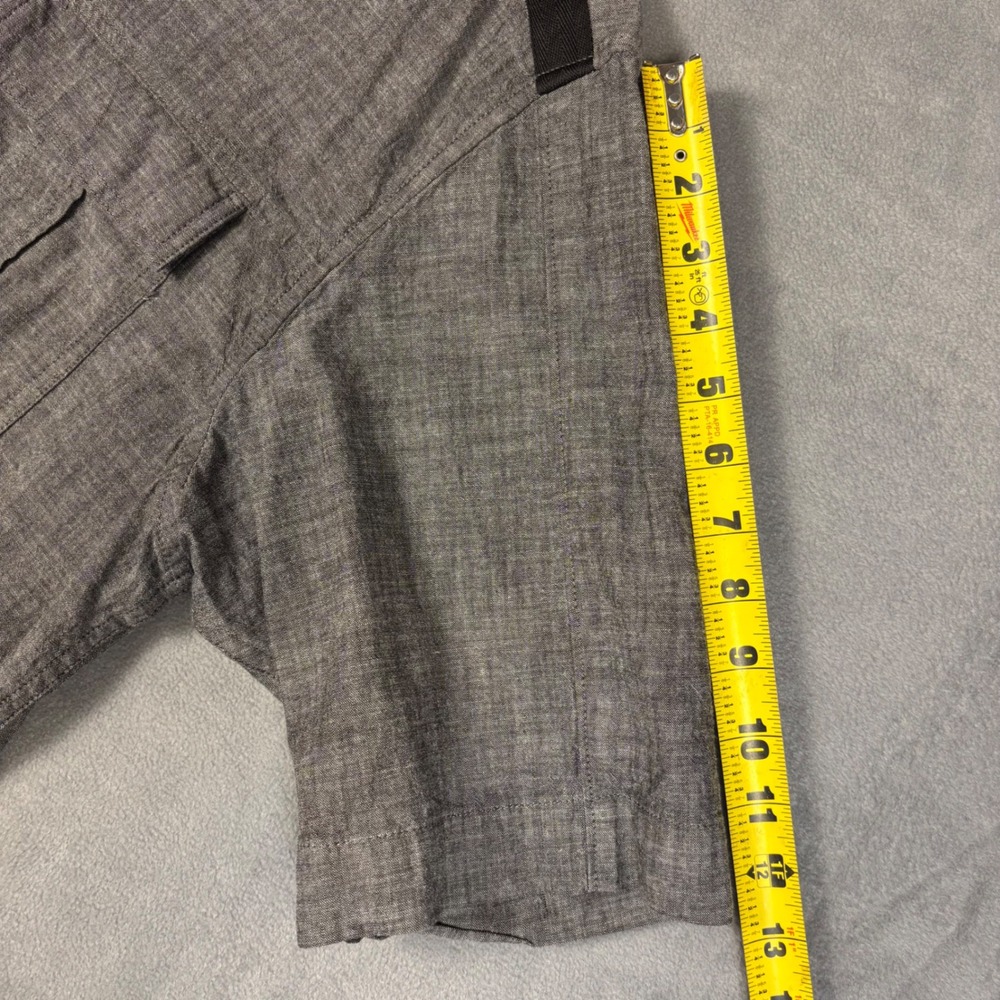 Sean John Mens 2XL Gray Short Sleeve Button Down Shirt Cotton Contrast Shoulder - Picture 6 of 8